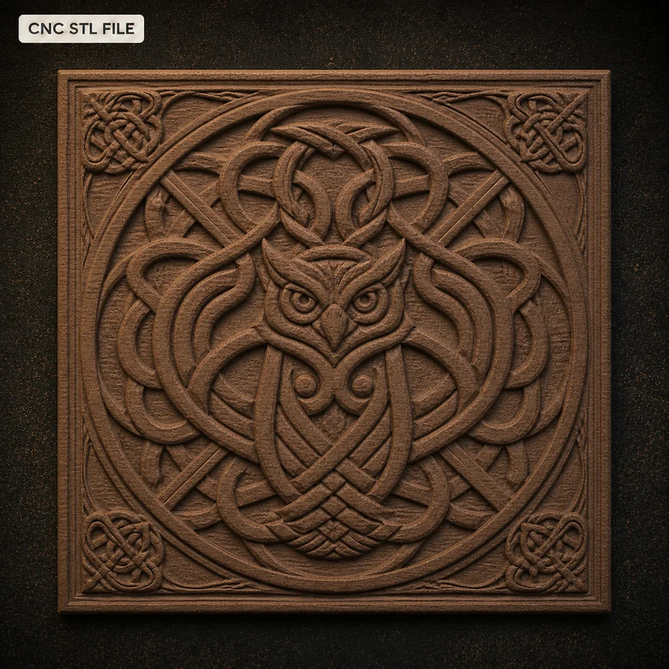 Celtic Owl Knotwork CNC